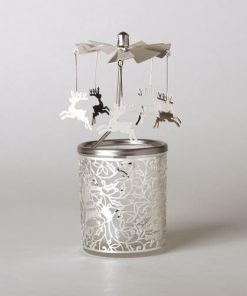 Glas Karussell Windlicht Rentier Teelicht | weihnachtlich Dekorieren