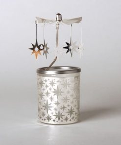 Glas Karussell Windlicht Stern Teelicht | weihnachtlich Dekorieren