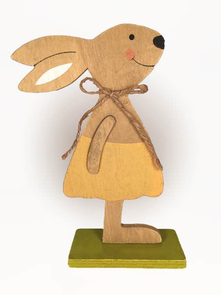 Deko Osterhasen aus Holz | Hasenjunge/ -mädchen |Höhe 20,Breite 13cm