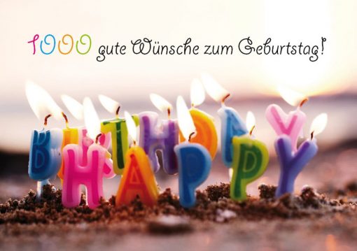 Teekarte 1000 gute Wünsche zum Geburtstag! Geburtstagsteepost | 2,99€