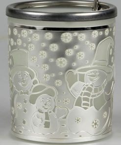 Glas Karussell Windlicht Schneemann Teelicht | weihnachtlich Dekorieren