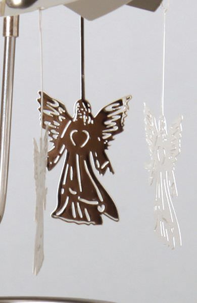 Glas Karussell Windlicht Krippe mit Engeln | weihnachtlich Dekorieren