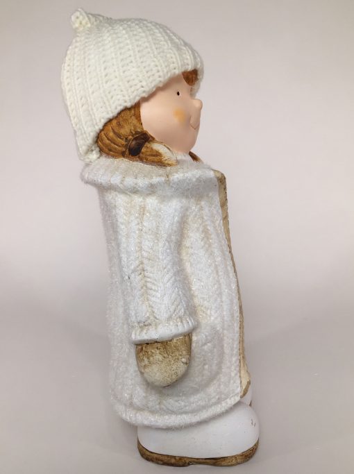 Deko Winterkind Mädchen mit Wollmütze
