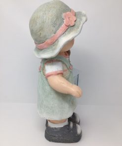 Deko Sommerkind Mädchen mit Laterne, Gartenfigur aus Magnesia, Dekofigur 35cm hoch