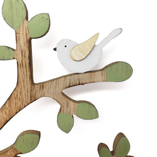 Deko Baum Holz mit Vögeln