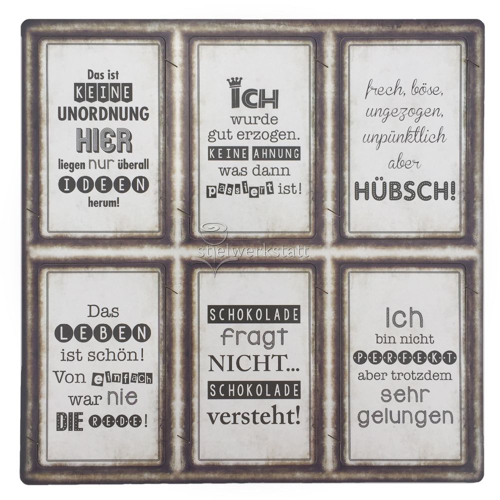 Magnet-Schild Eisen Magnet Spruch Sprüche 10 x 4 cm Shabby Motivwahl