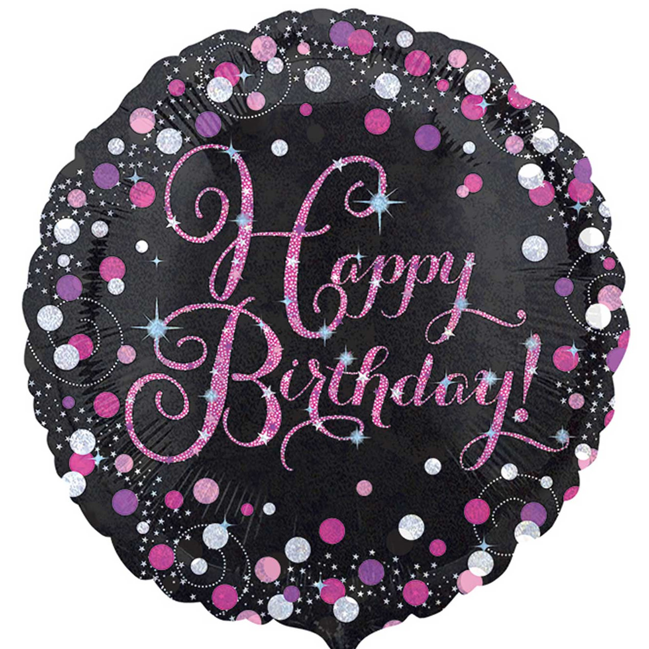 Folienballon "Happy Birthday" funkelnder Geburtstag pink