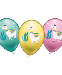 Lama Luftballon 6er Set Ø 28-30 cm Kinder Geburtstag Helium geeignet Pastell
