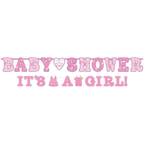 Girlanden Set Babyparty Mädchen - Baby Shower it´s a Girl Partydeko