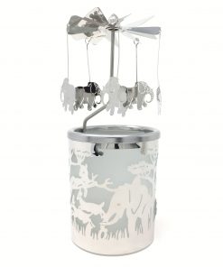 Glas Karussell Windlicht Elefant Teelicht | Teelichtpyramide weihnachtliche Deko